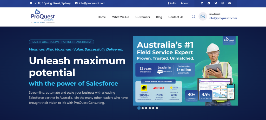 Proquest Consulting Best Salesforce Consulting Agency in Australia